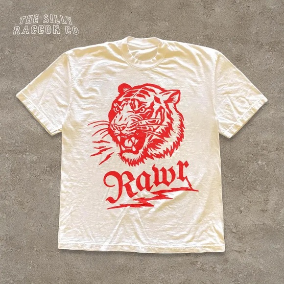Vintage Black Tiger Graphic T-Shirt – 100% Cotton, Loose Fit, Washed Fabric